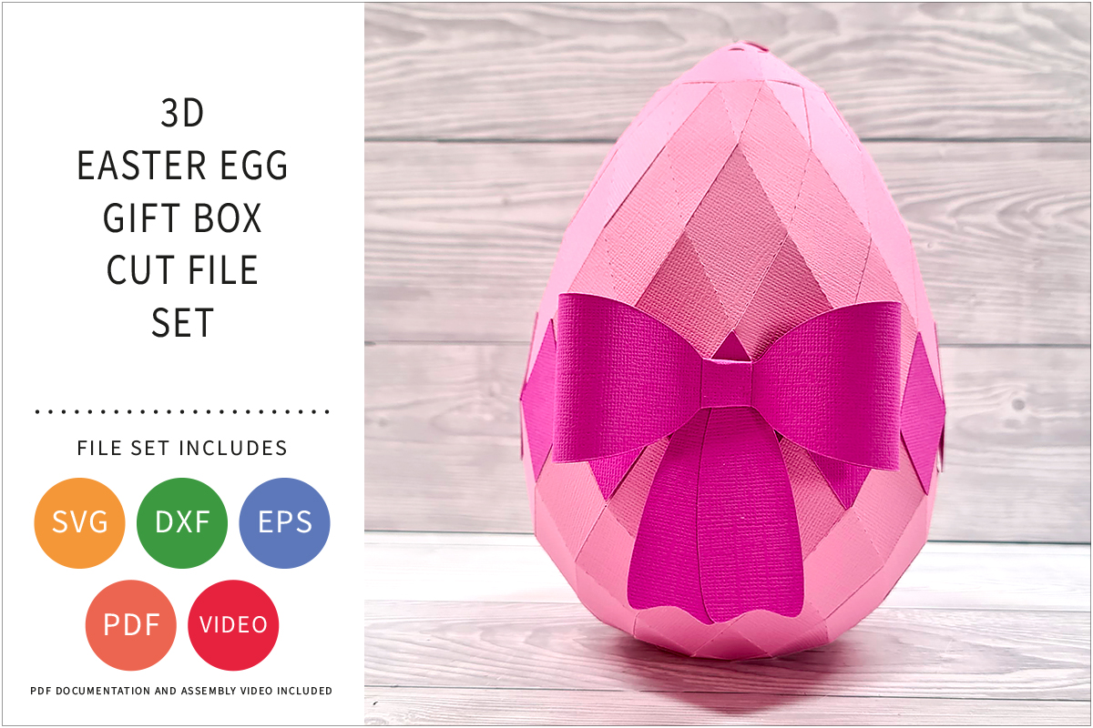 3D Easter Egg Gift Box Cut File Set